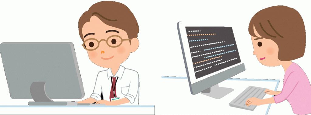 male and female programmer